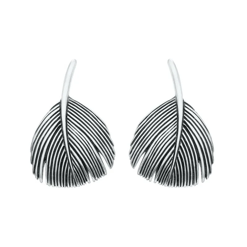 Grainger McKoy Sterling Silver Dove Feather Earrings