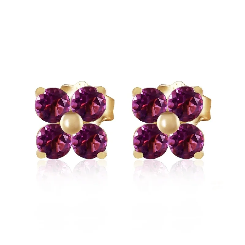 1.15 Carat 14K Solid Gold New Melody Amethyst Earrings