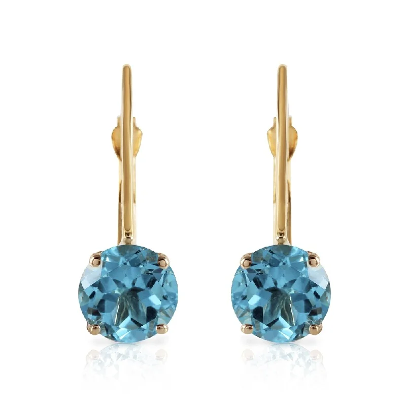 1.2 Carat 14K Solid Gold Iris Blue Topaz Earrings