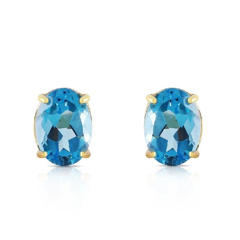 1.8 CTW 14K Solid Gold Will Sing For You Blue Topaz Earrings