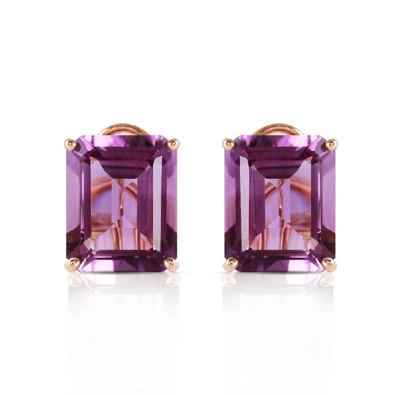 13 Carat 14K Solid Gold Distinction Amethyst Earrings