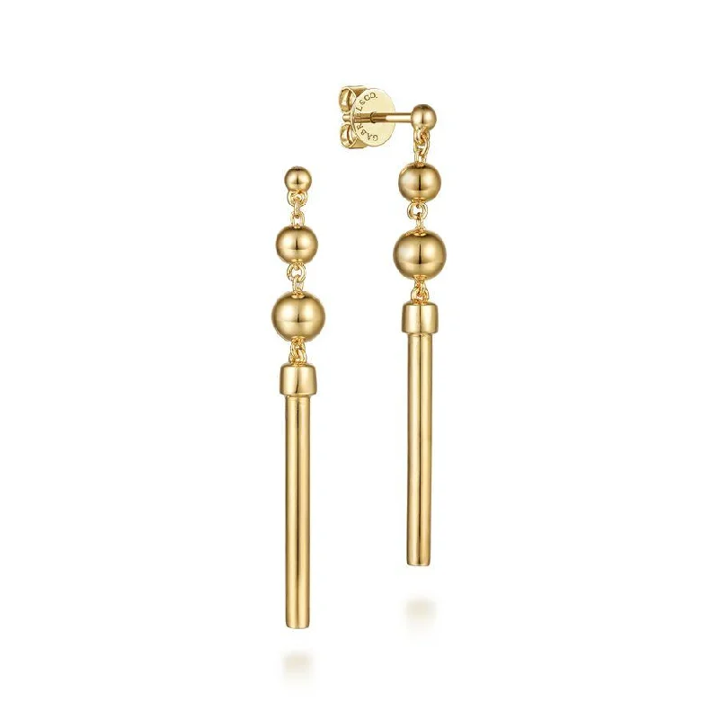 14K Yellow Gold Drop Earrings