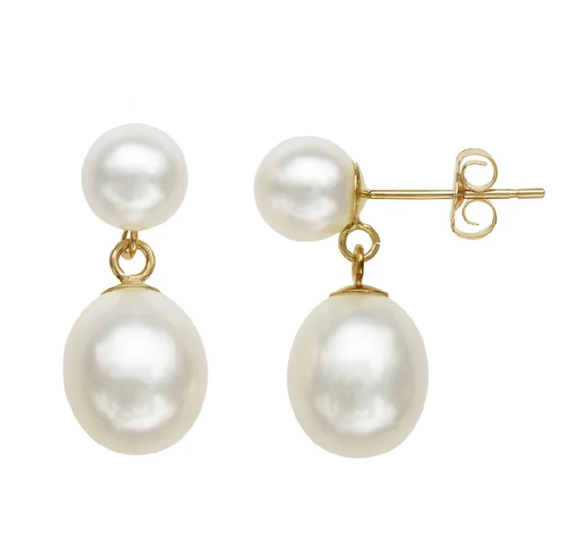 14K Yellow Gold Honora Pearl Drop Earrings