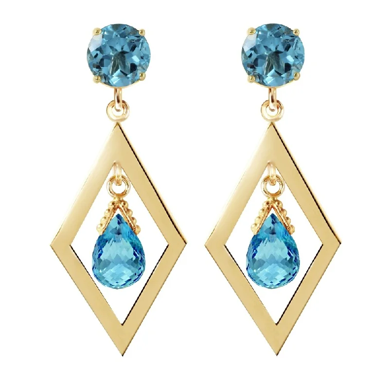 2.4 CTW 14K Solid Gold Euphoria Blue Topaz Earrings