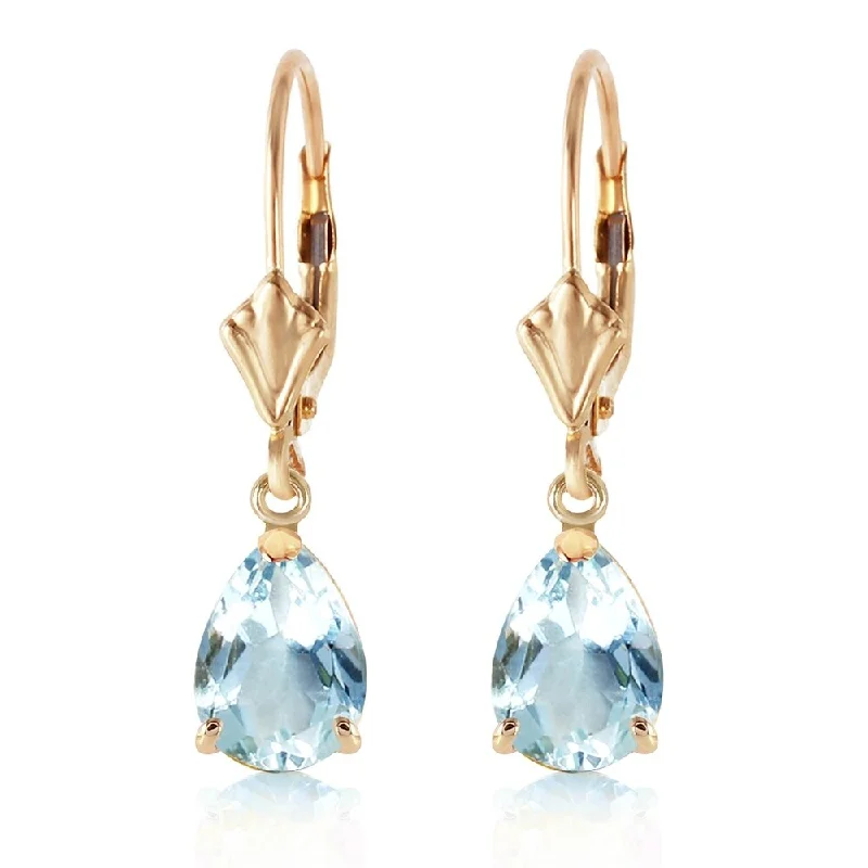 2.85 Carat 14K Solid Gold Extravaganza Aquamarine Earrings