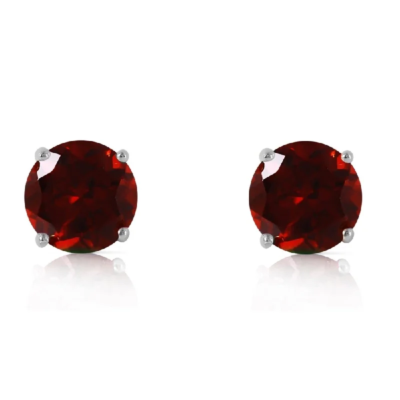 3.1 Carat 14K Solid White Gold Entre Nous Garnet Earrings