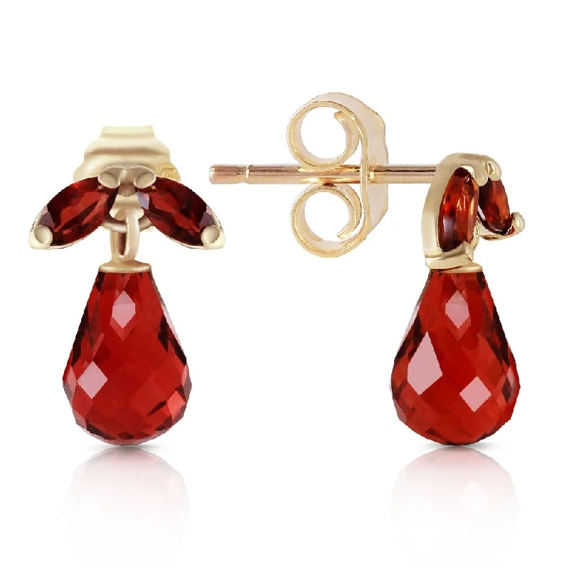 3.4 Carat 14K Solid Gold Love Interpretation Garnet Earrings