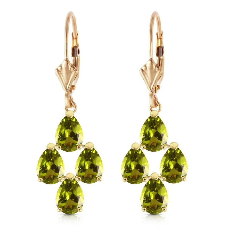 4.5 Carat 14K Solid Gold Parisienne Peridot Earrings