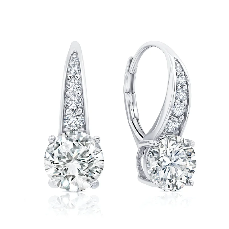 Brilliant Leverback Drop Earrings in Platinum