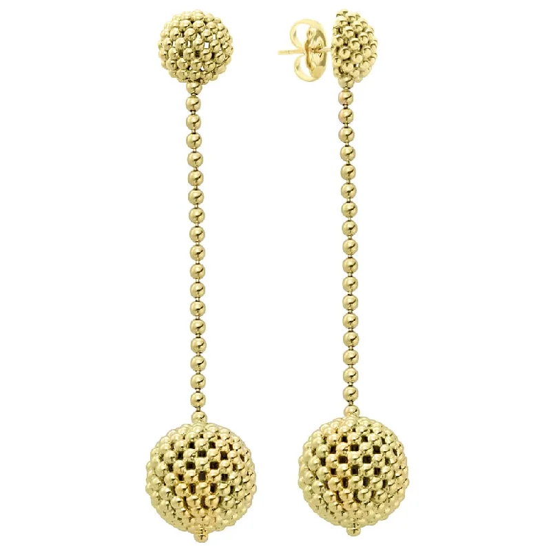 Caviar Gold 18K Gold Caviar Ball Drop Earrings