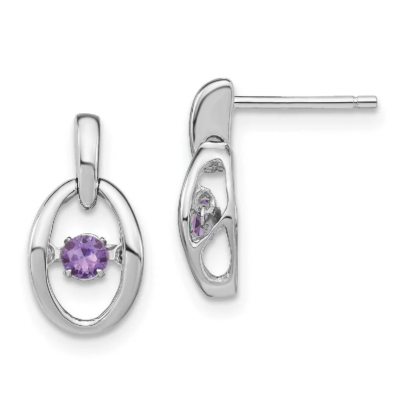 Curata 925 Sterling Silver Rhodium Created Alexandrite Vibrant Earrings Measures 14x7.5mm Wide