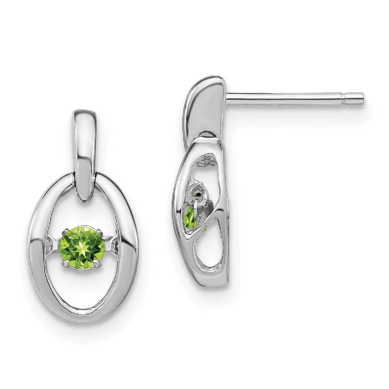 Curata 925 Sterling Silver Rhodium Peridot Vibrant Earrings Measures 14x7.5mm