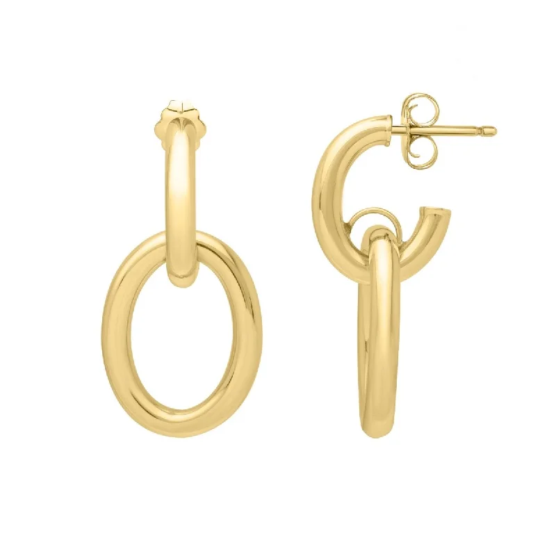 Interlocking Link Drop Earrings in 14K Yellow Gold