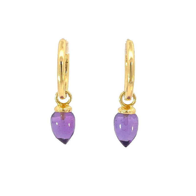 Jorge Revilla Gold Tone Amethyst Drop Earrings