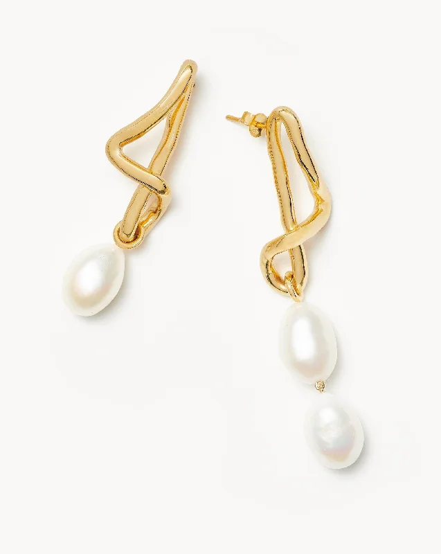 Molten Baroque Pearl Mismatch Drop Earrings