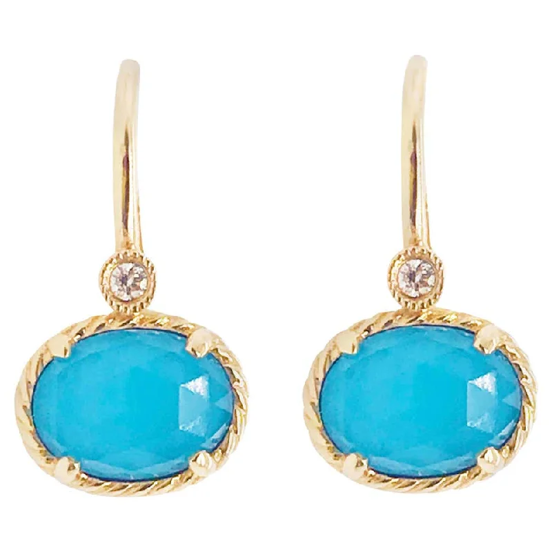 Turquoise & Diamond Earrings