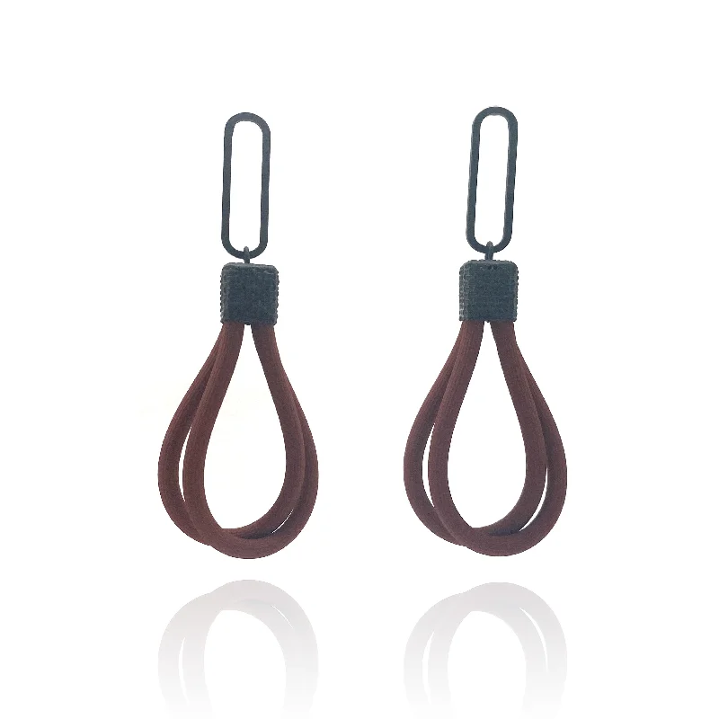 Red Rubber Drop Earrings