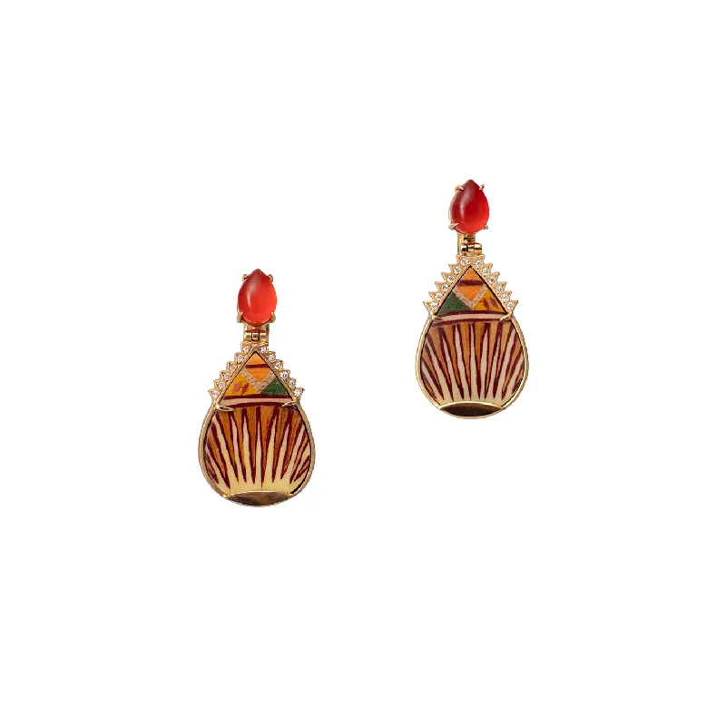 Silvia Furmanovich 'Quintessence' Marquetry Sunset Teardrop Earrings