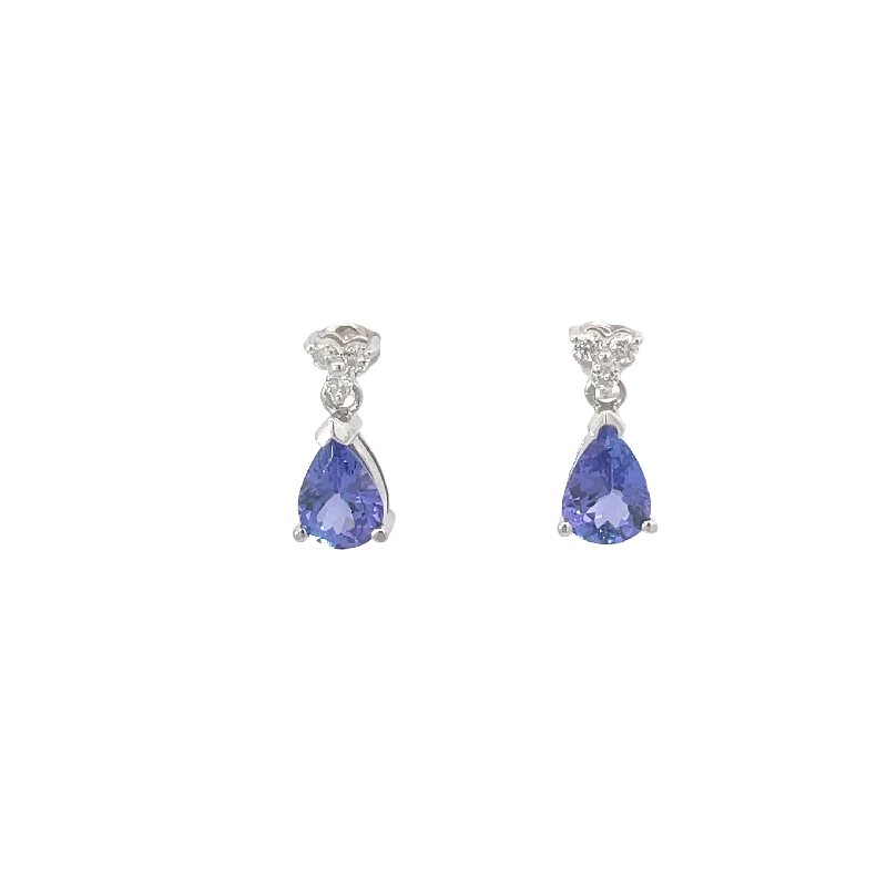 Tanzanite and Diamond Drop Earrings