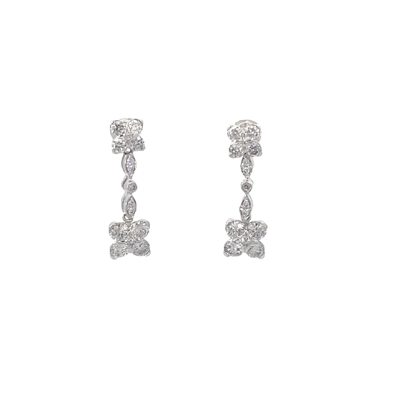 White Gold Diamond Drop Earrings