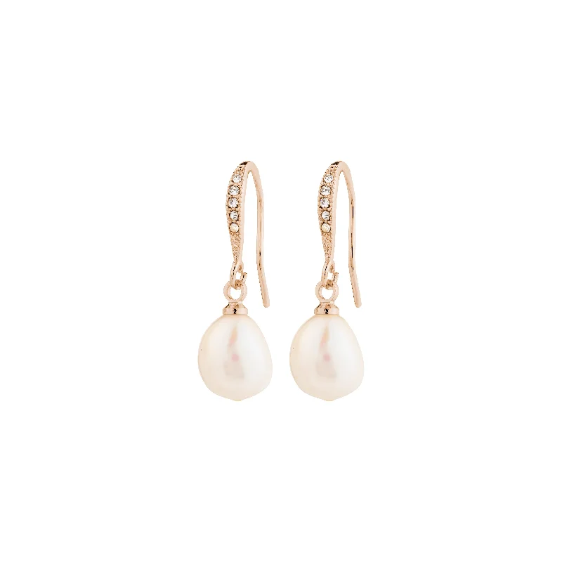 JASMIN pearl earrings rose gold-plated