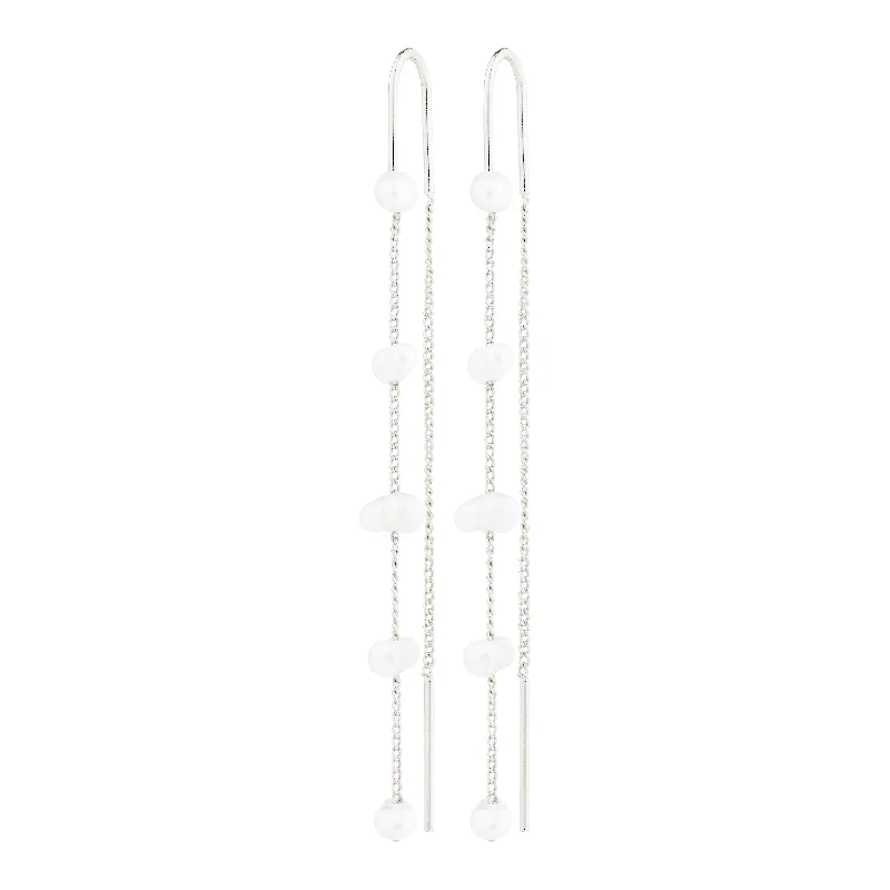 ZENAIA pearl chain earrings silver-plated