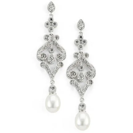 Amari Cubic Zirconia and Freshwater Pearl Earrings