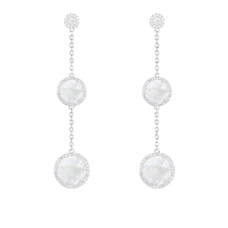 Dangle Push Back Pearl Earrings