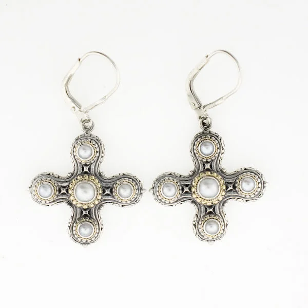 Mabe Pearl Cross Earrings