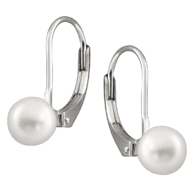 Sterling Silver and Freshwater Pearl Leverback Earrings