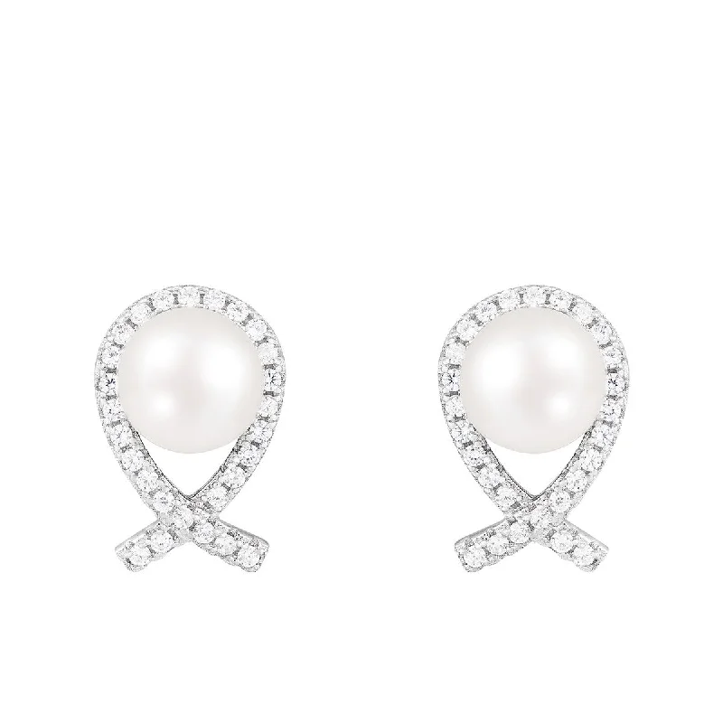 Studs Push Back Pearl Earrings